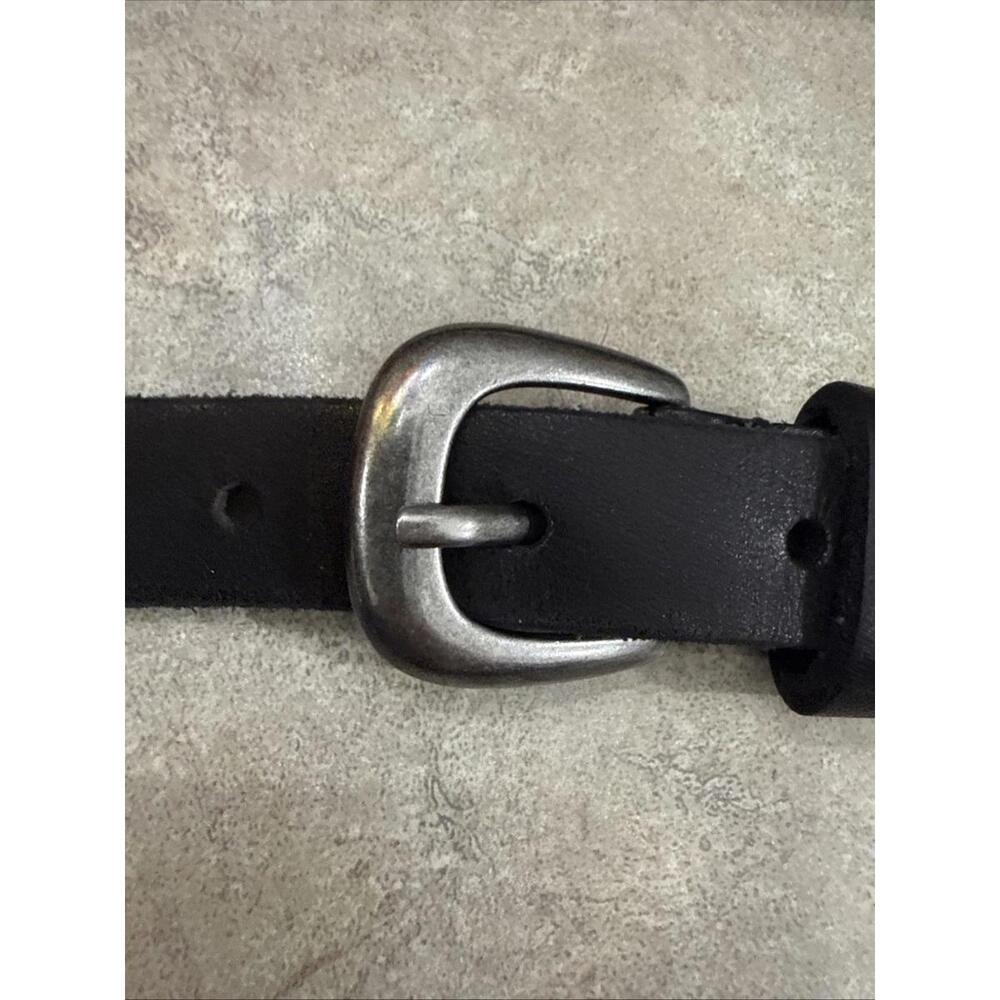 American Eagle Womens Medium Black Western Leather Belt Silver Concho Cowgirl - Picture 5 of 7